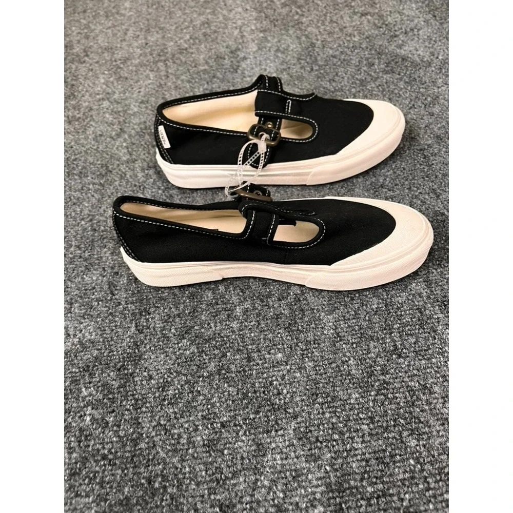 NWT Vans Style 93 Mary Jane Black True White Canvas Buckle Shoess Size 5 no box